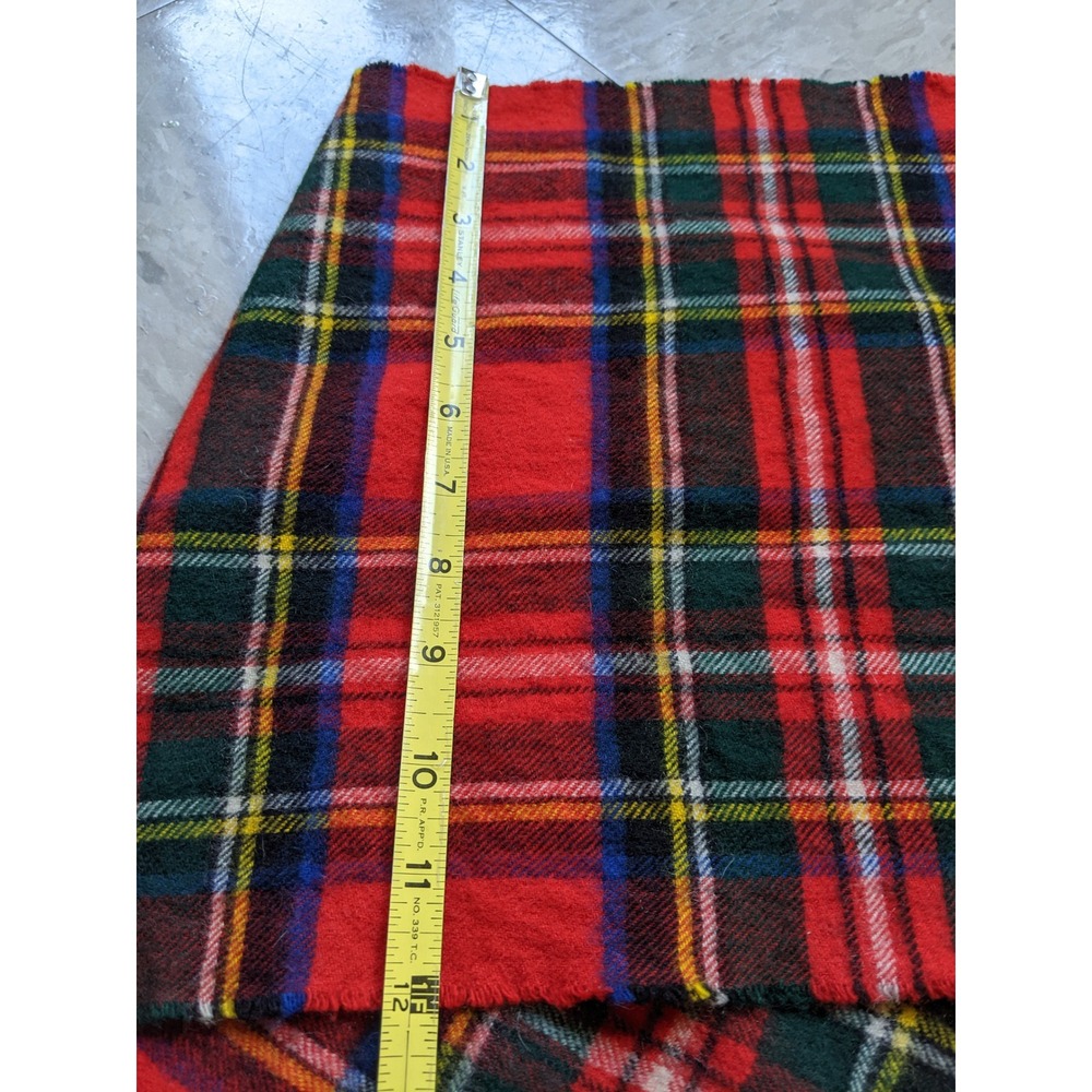 Vtg. Old England Paris Cashmere Wool Scarf Made in Scotland Stewart Red Tartan - Picture 6 of 6